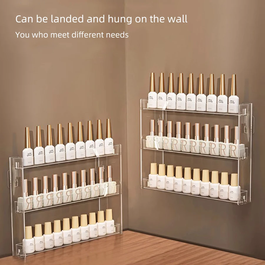 

Полка для демонстрации лака для ногтей, прозрачная, многослойная полка для хранения, инструменты для лака, ящик для хранения лака для ногтей