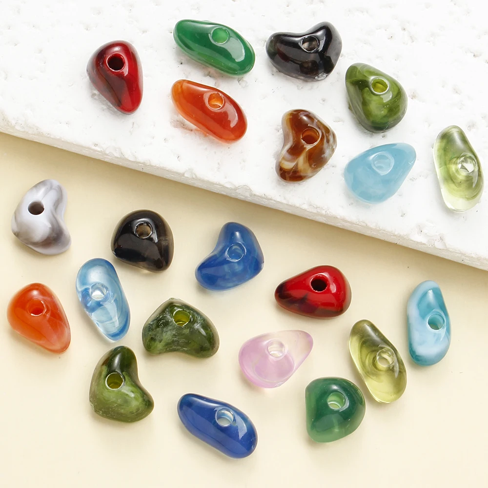 180 Stück gemischte unregelmäßige Acrylperlen 4-9mm bunte Kunststoff-Abstandsperlen für DIY-Schmuckherstellung, Armbänder, Bastelzubehör – Detail 5
