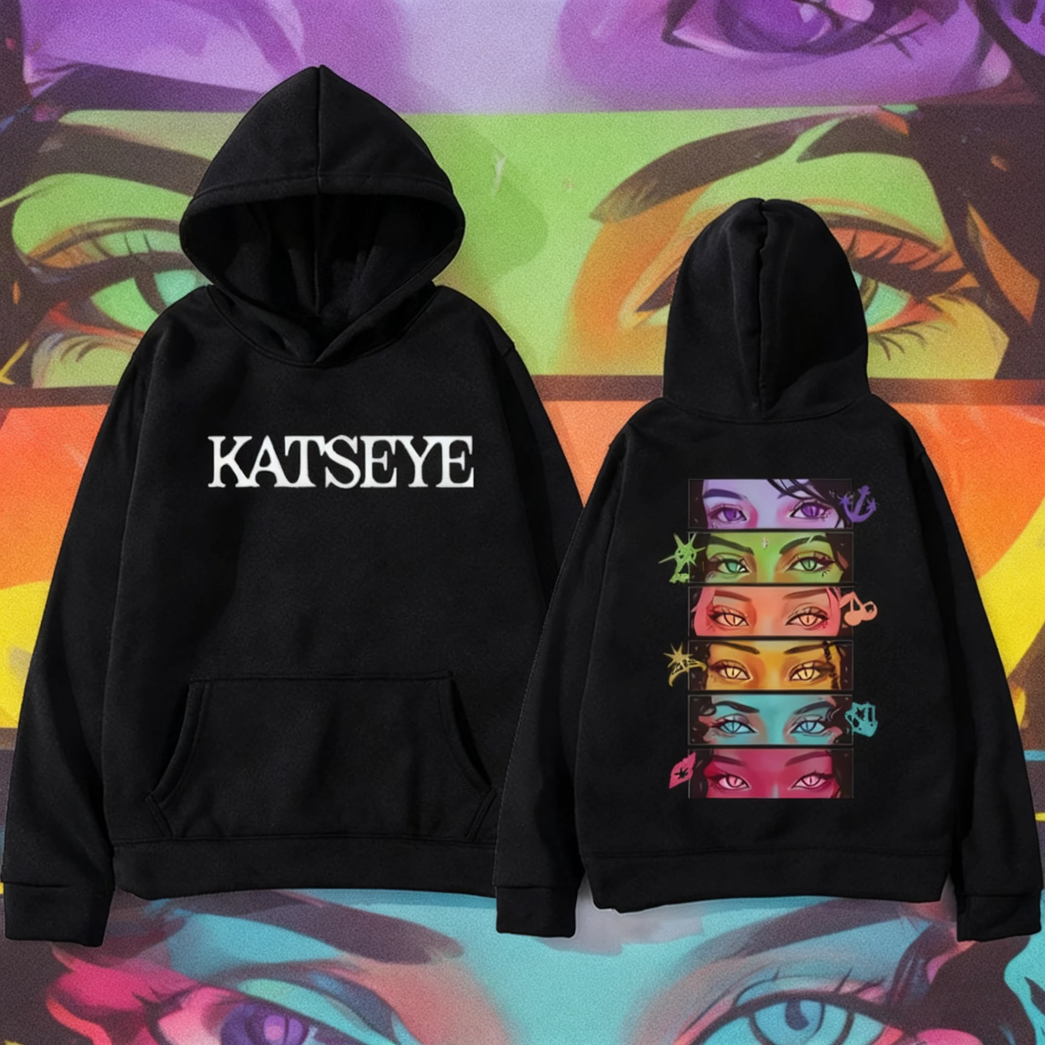 

Autumn and Winter Korean Girl Group KATSEYE Graphics Hoodie Men Women's Manga Style Vintage Fashion Long Sleeve Sweatshirts