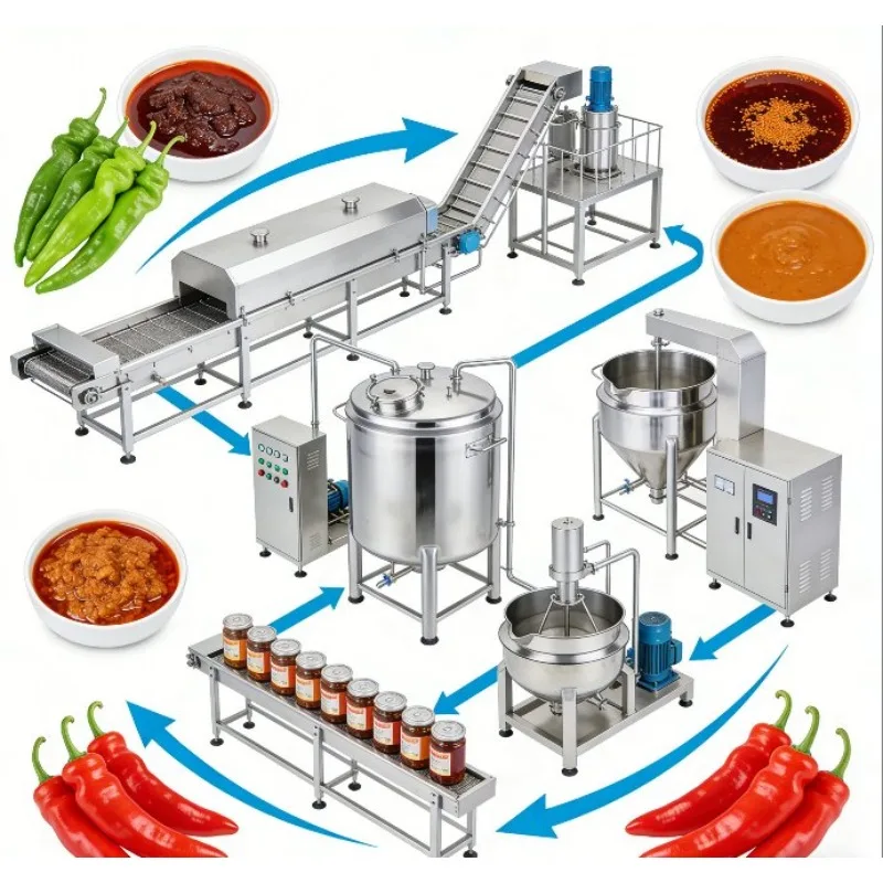 Ce Approved Automatic Pepper Paste Chili Sauce Production Line FL Customized