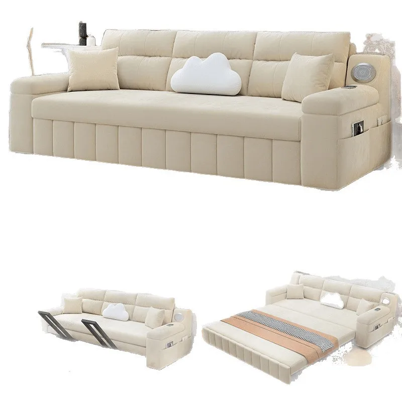 

Sofa bed multifunctional dual-purpose cream wind home modern new removable office living room small apartment