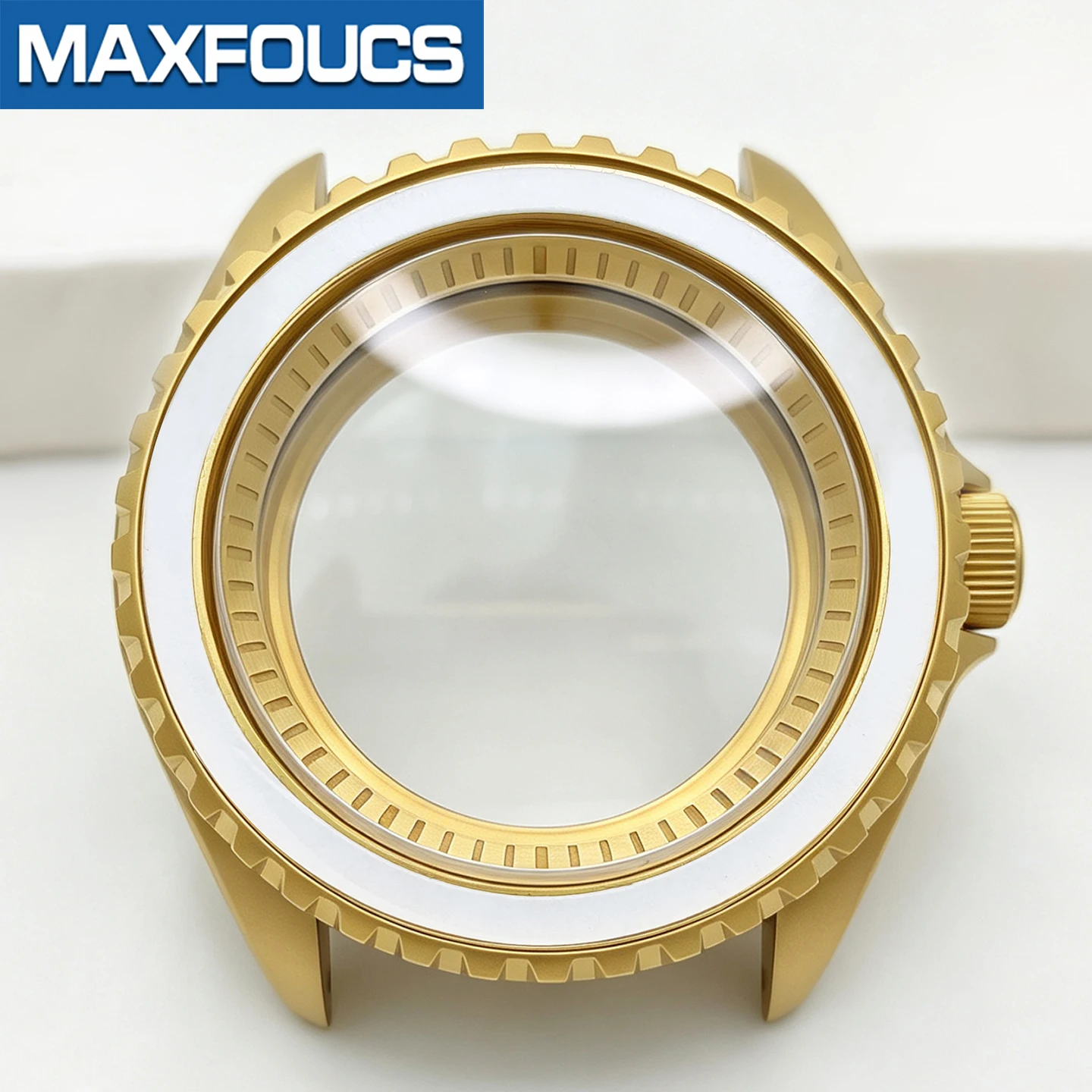 SKX Classic Mattgoldenes Uhrengehäuse 3-Uhr-Position Edelstahl MOD SKX007 NH34 4R36 Krone Saphirglas Kundenspezifisches Zubehör – Detail 14