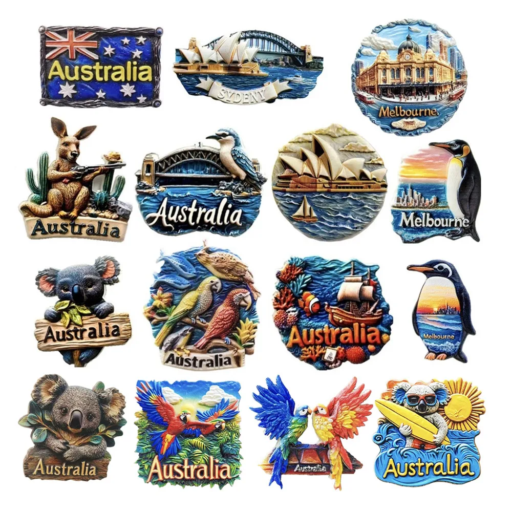 Oceania Australia Sydeny Melbourne Resin 3D Fridge Magnets Tourism Souvenir Refrigerator Handicraft Gift Decoration Articles