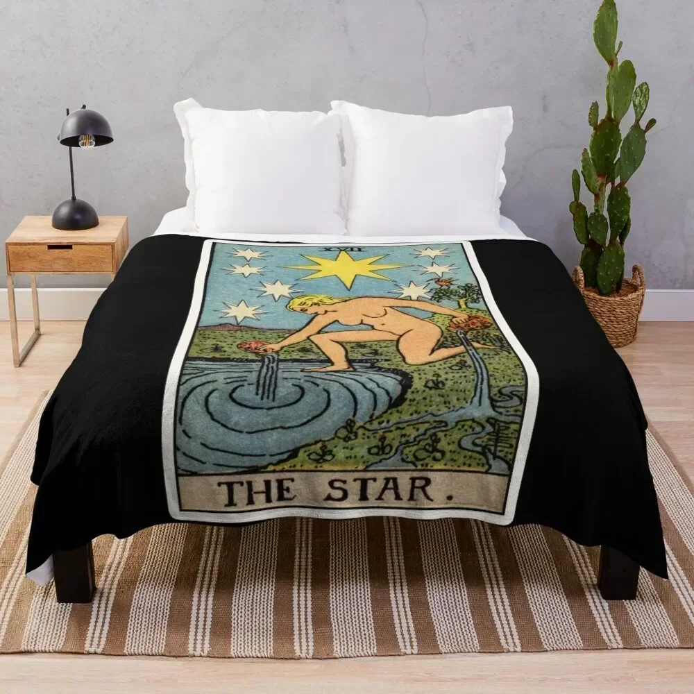 

XVII. The Star Tarot Card Throw Blanket Warm Flannel Blanket for Couch Chair Bedroom
