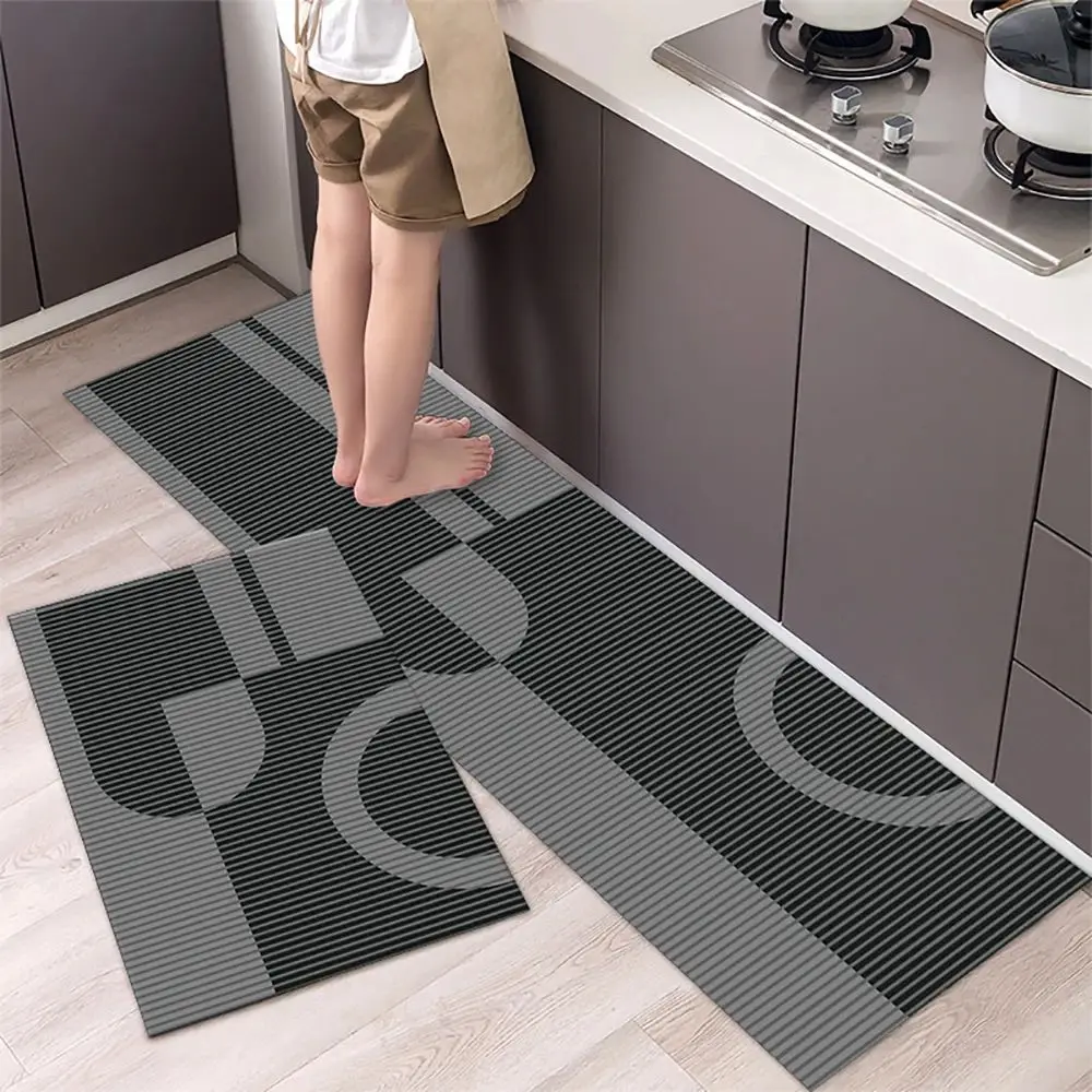 VIKAMA Washless Two-Piece Lightweight Mat Set - Kitchen Mat, Bathroom Entrance Absorbent Rug, Easy to Clean Home Decoration