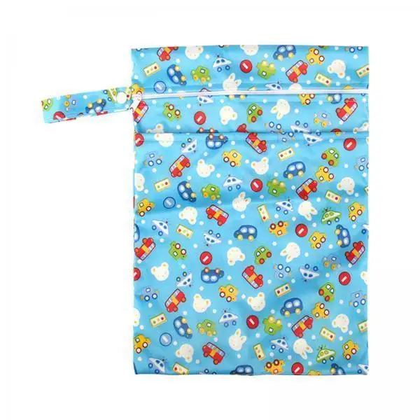 3xDiaper Pouch Nappy Bag Water Resistant Printed Pocket Diaper Organizer Diaper Storage Bag Handbag for Outdoor Shopping