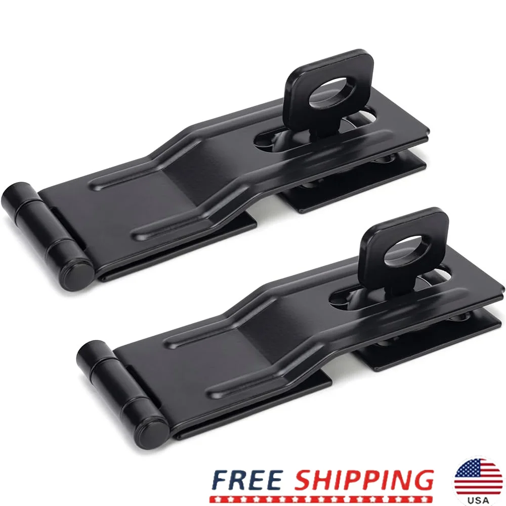 

4-1/2 Inch Swivel Staple Hasp Latches Safety Locking Gate Door Hardware with Twist Knob Anti-Theft Design Includes Mounting