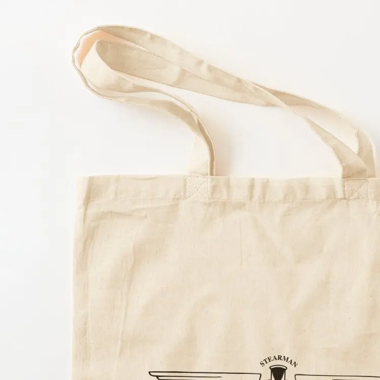 Bolsa tote com logotipo de aeronave Stearman (preta)