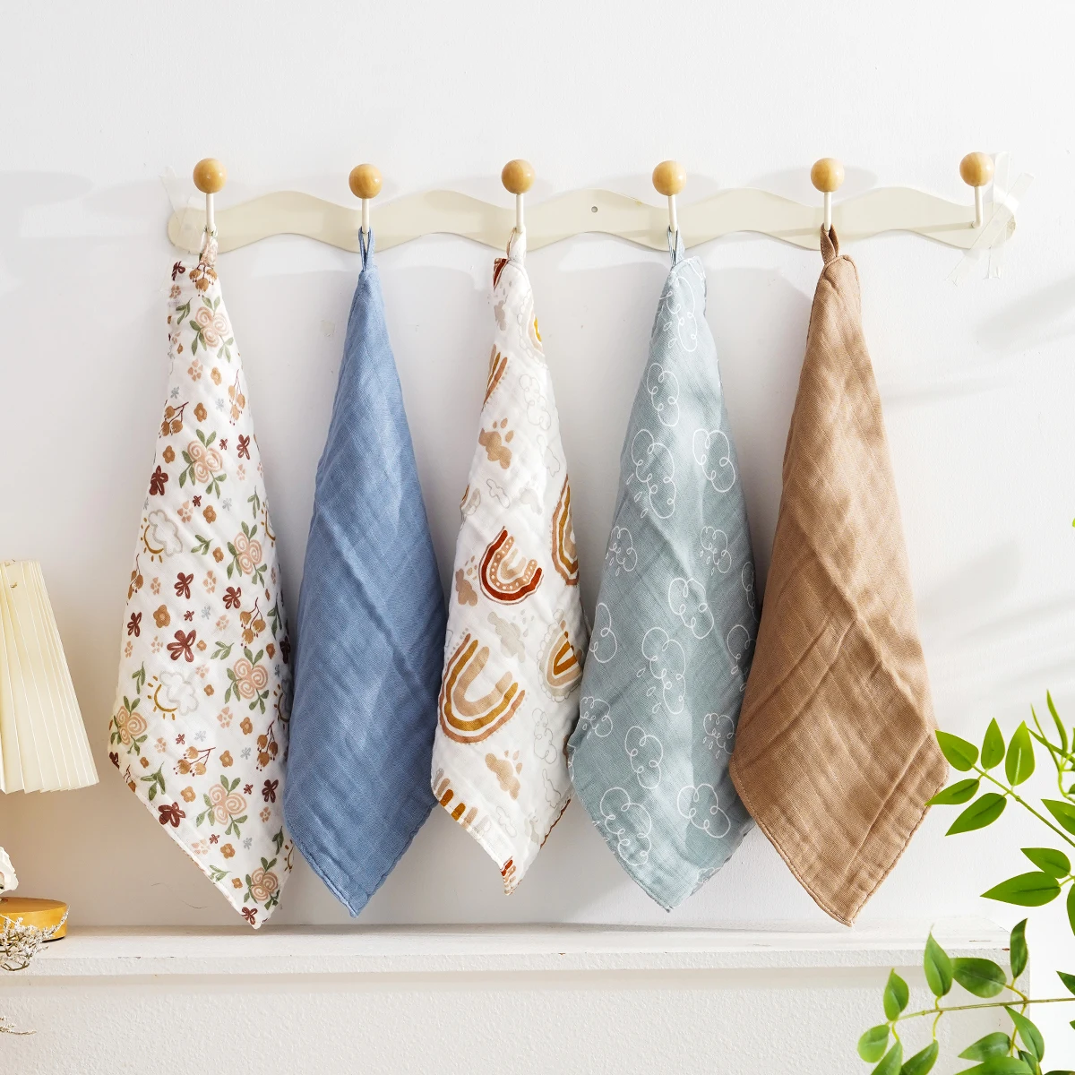 

Салфетки для отрыжки HappyFlute 30*30 см, 5 шт., нейтральный принт, мусульманские, в богемном стиле, незаменимые