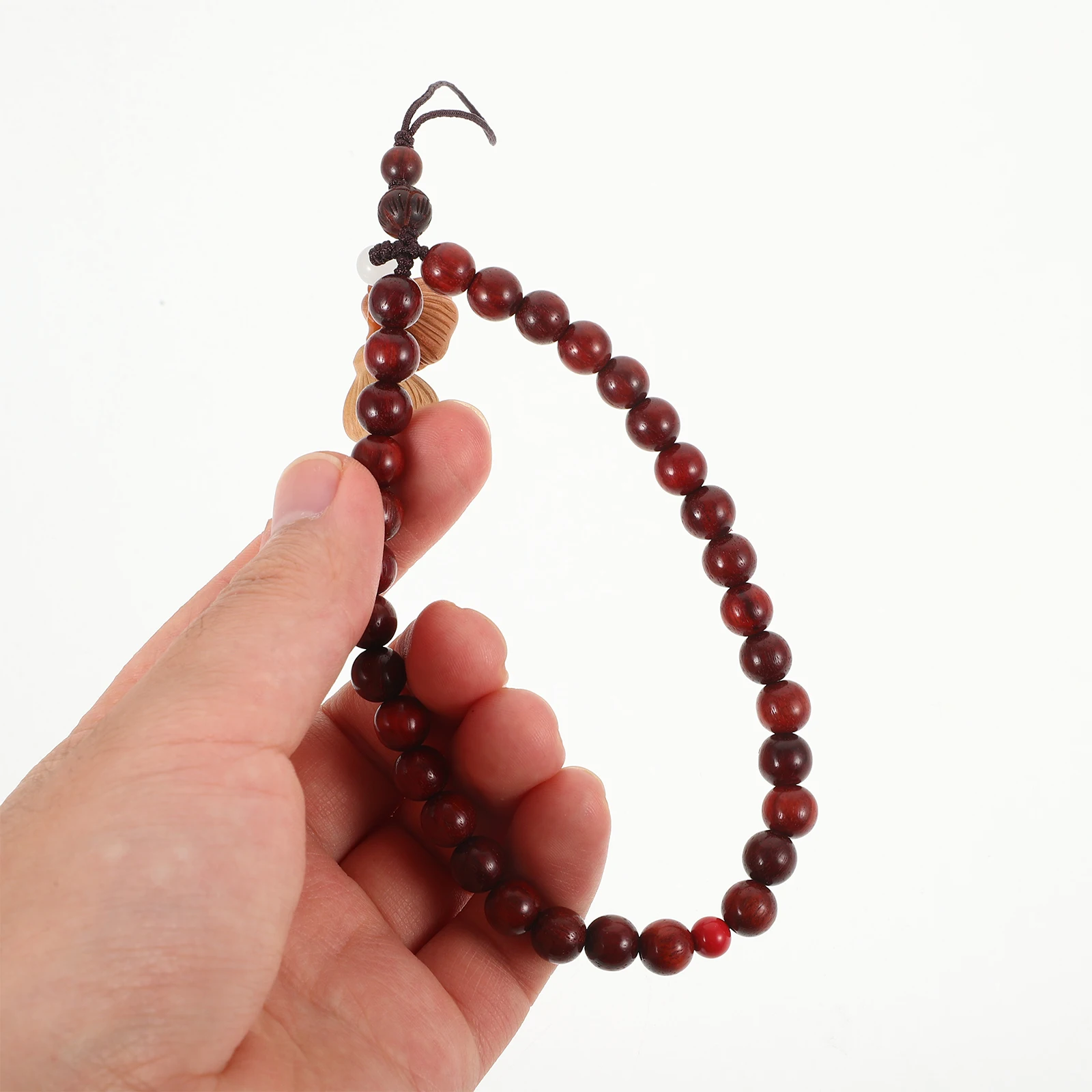 

Mobile Phone Beaded Lanyard Blood Sandalwood Decorative Beads Wrist Rope Wooden Charm Chain Straps Cellphone Accessories