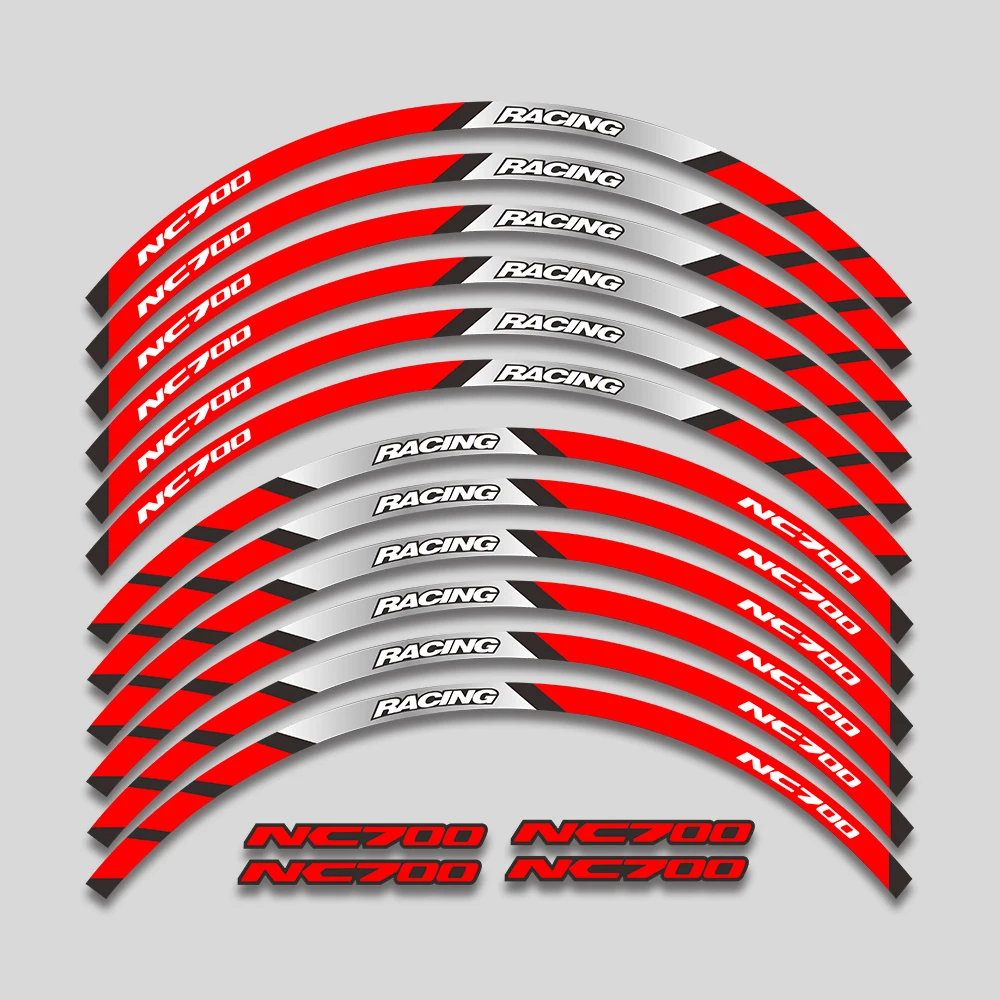 For HONDA NC700 NC 700 700X 700S DCT Motorcycle Accessories Wheels Hub Stickers Tire Decals Reflective Sticker Stripe Tape Set