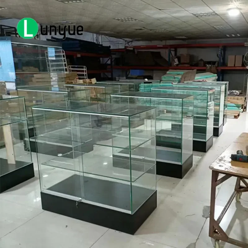 Glass Display Cabinet for Digital Audio Products Watches Showcase Stand Furniture Home Store Product Exhibition Clear View