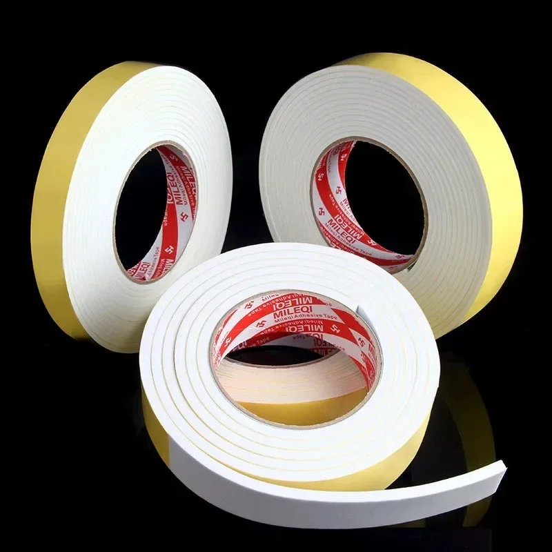 EVA Single Side White Sealing Strip 1mm 2mm 3mm Thickness Self-adhesive Window Door Heat Insulation Anti Collision Foam Tape