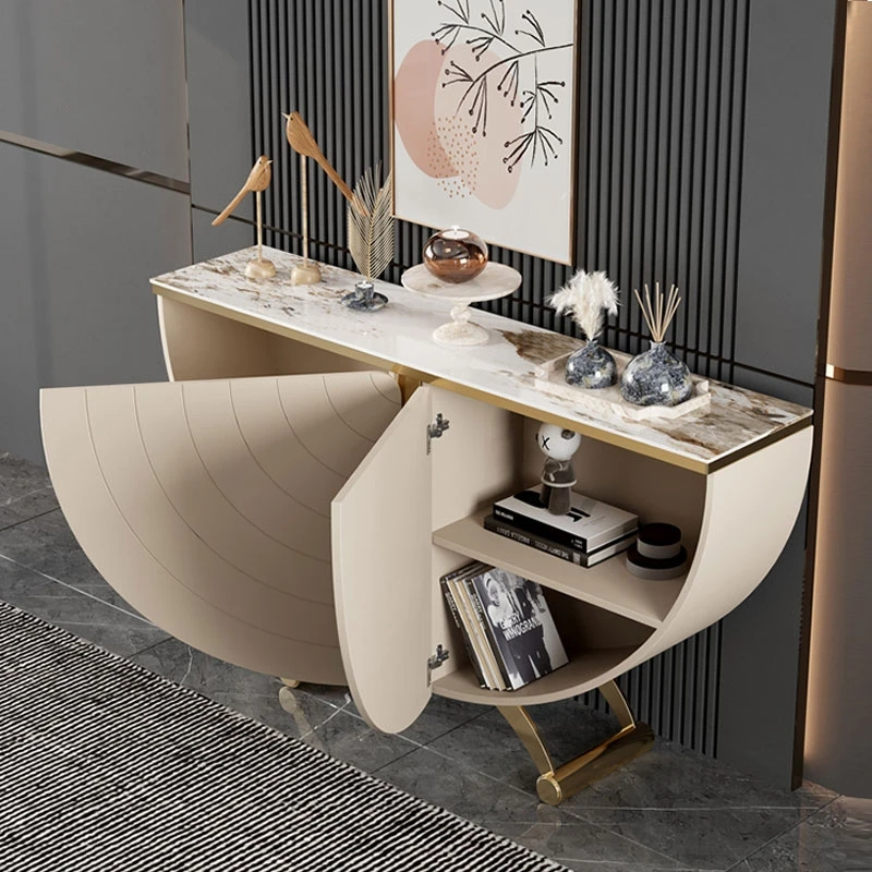 #@Entry Table Console Living Room Stainless Steel Modern Furniture Console Table With Marble Top Console Table
