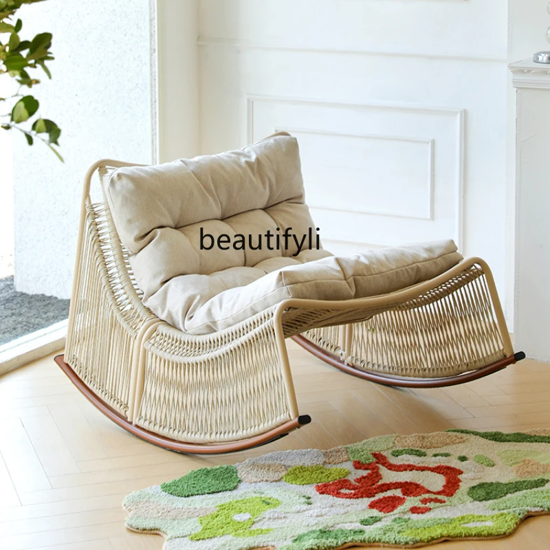 

Rocking Chair Recliner Garden Balcony Home Casual Sofa Living Room Lazy Lunch Break Couch