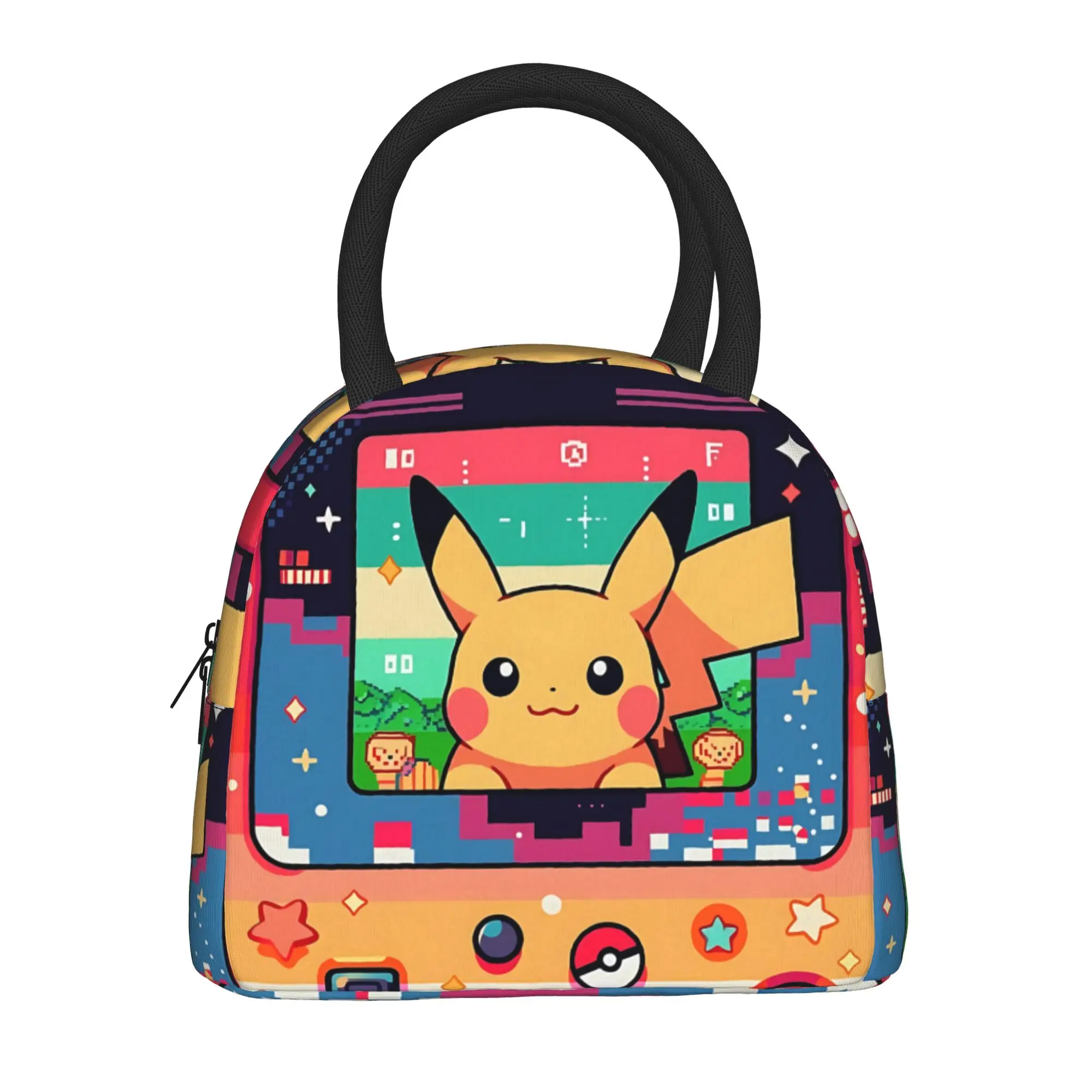 Cartoon Pokemon Theme Handbag Insulated Lunch Bag Ice Pack Rice Bag Pikachu Meme bolsa Student Bento Lunch Handbag Insulation