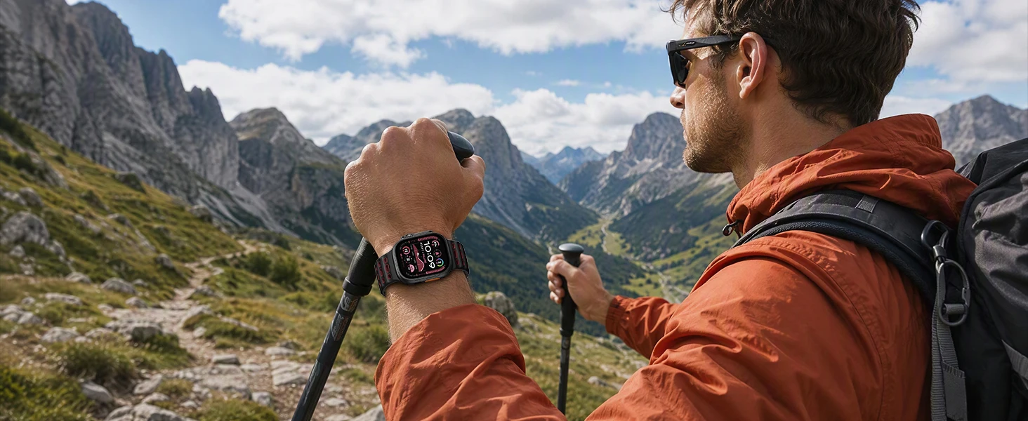 Armbänder für Apple Watch Ultra 4 3 Band 49mm 46mm 45mm 44mm 42mm, Sportarmband aus Silikon, Farbe: Ozean, Correa iWatch Serie 12 11 10 SE 9 8 – Detail 10