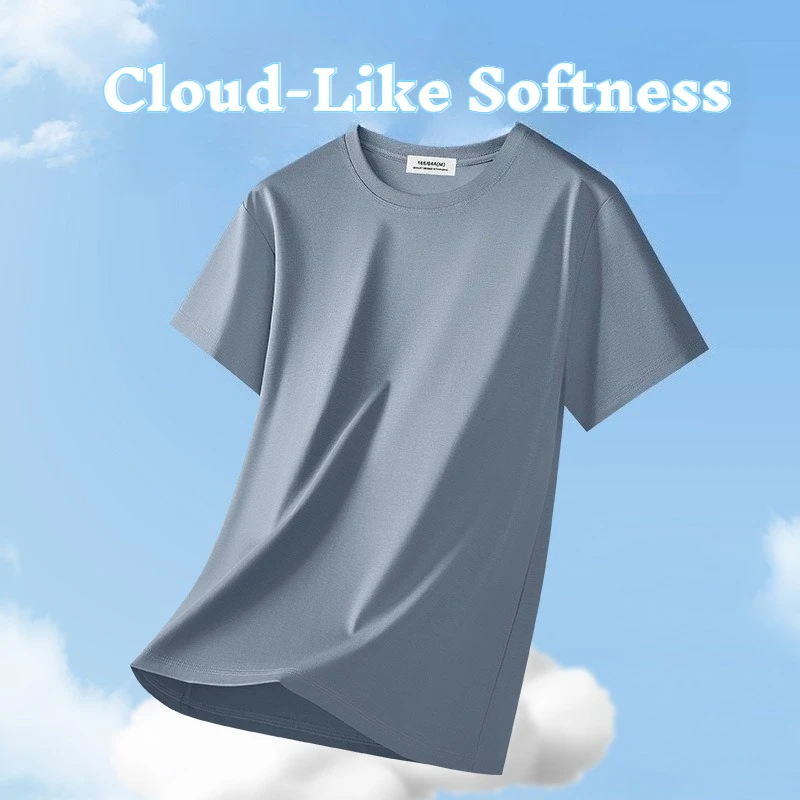 

Cotton Men's Cooling T-Shirt 2025 NEW Lyocell Cotton For Tencel Hemp Blend Summer Short Sleeve Tee Breathable Quick-Dry T shirt