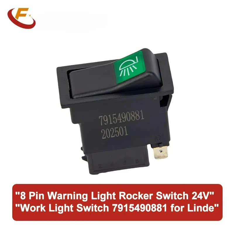 

Electric Forklift Work Light Spare Parts 8 Pin Warning Light Rocker Switch 7915490881 for Linde E20 E30 24V in Stock