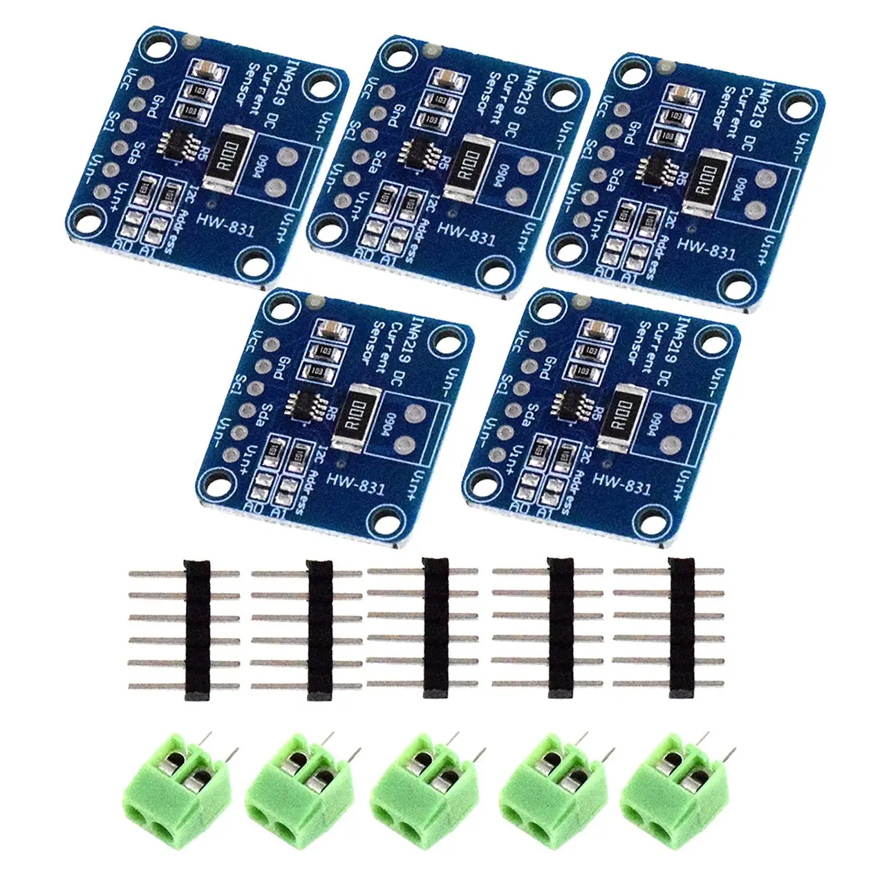 5Pcs Ina219 Bidirectional Dc Current Power Sensor Tap Module Diy 3V-5V Iic I2C Power Monitoring Sensor Module