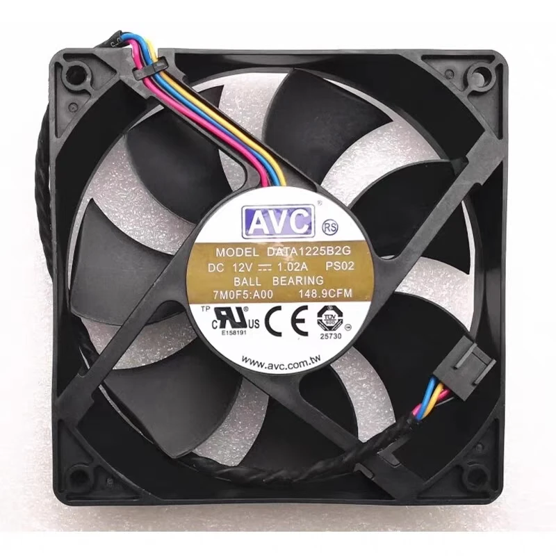 

AVC DATA1225B2G PS02 DC 12V 1.02A 120x120x25mm 4-Wire Server Cooling Fan