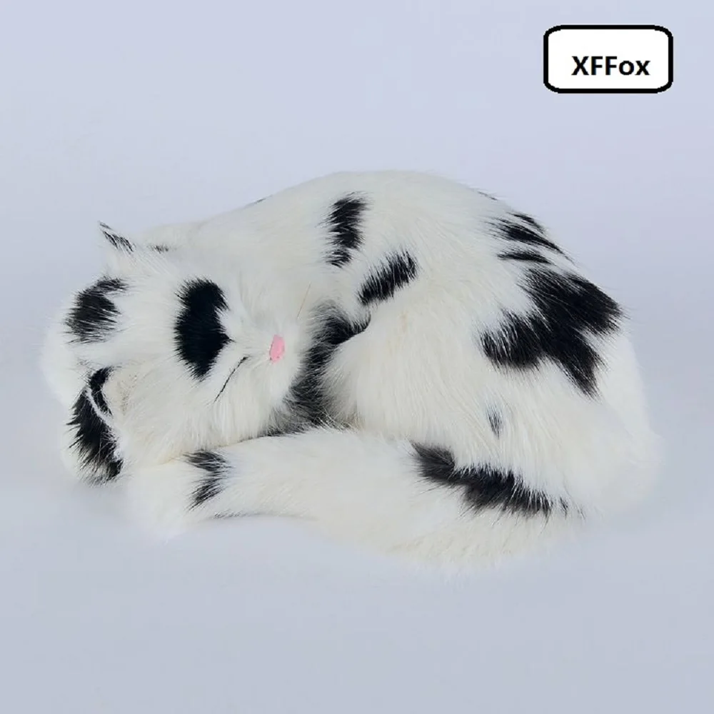 cute real life sleeping cat model plastic&furs natural colour cat gift about 25x20x11cmxf1384