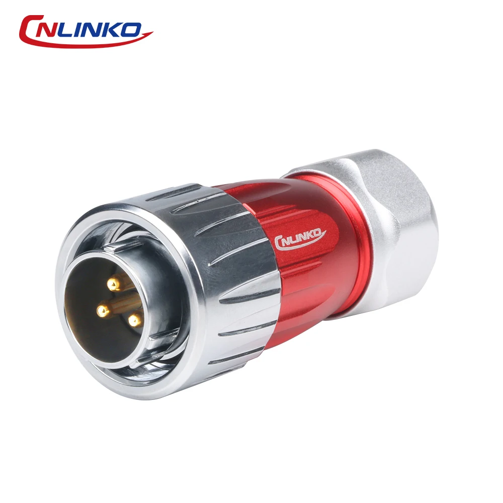 CNLINKO M20 Industrial Metal Shell Power Connector 2/3/4Pin Waterproof IP68 Solder Termination for LED Display & Stage Lighting