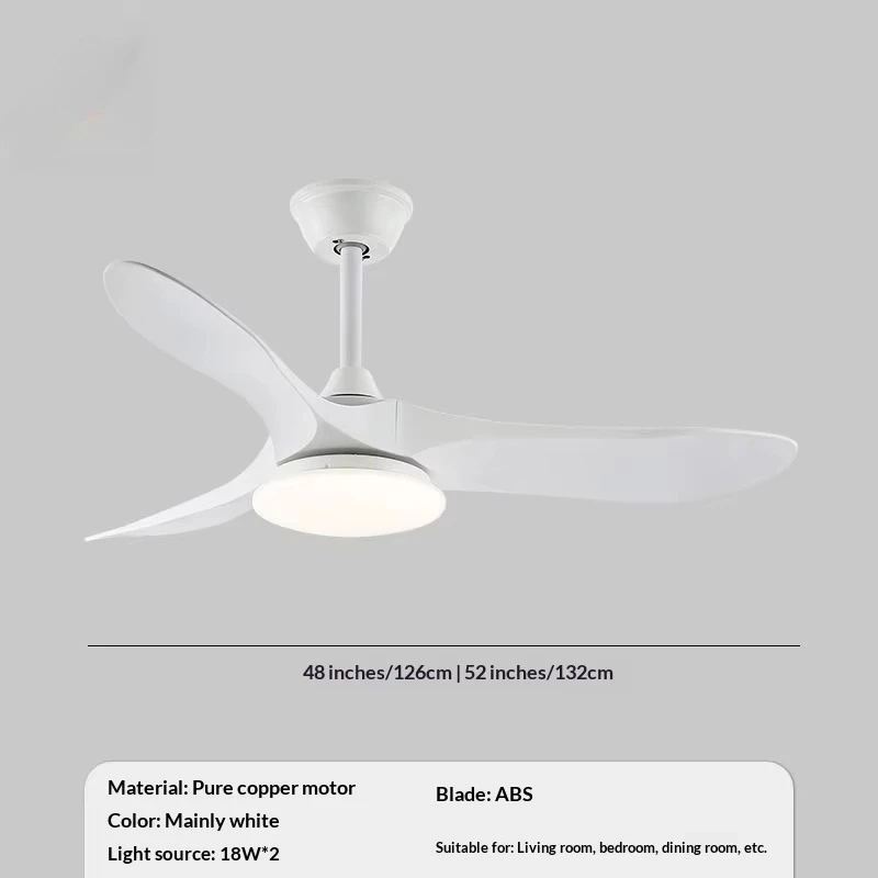 OEM Custom 52" Metal Strong Airflow LED Fan Light Remote Control Living Room Electric Ceiling Fan Light view 6