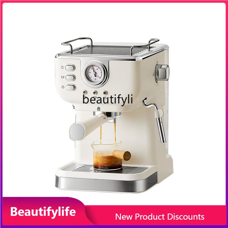 

Coffee Machine Italian Semi-automatic Home Office High-pressure Concentrated Steam Milk Foam Coffee Pot
