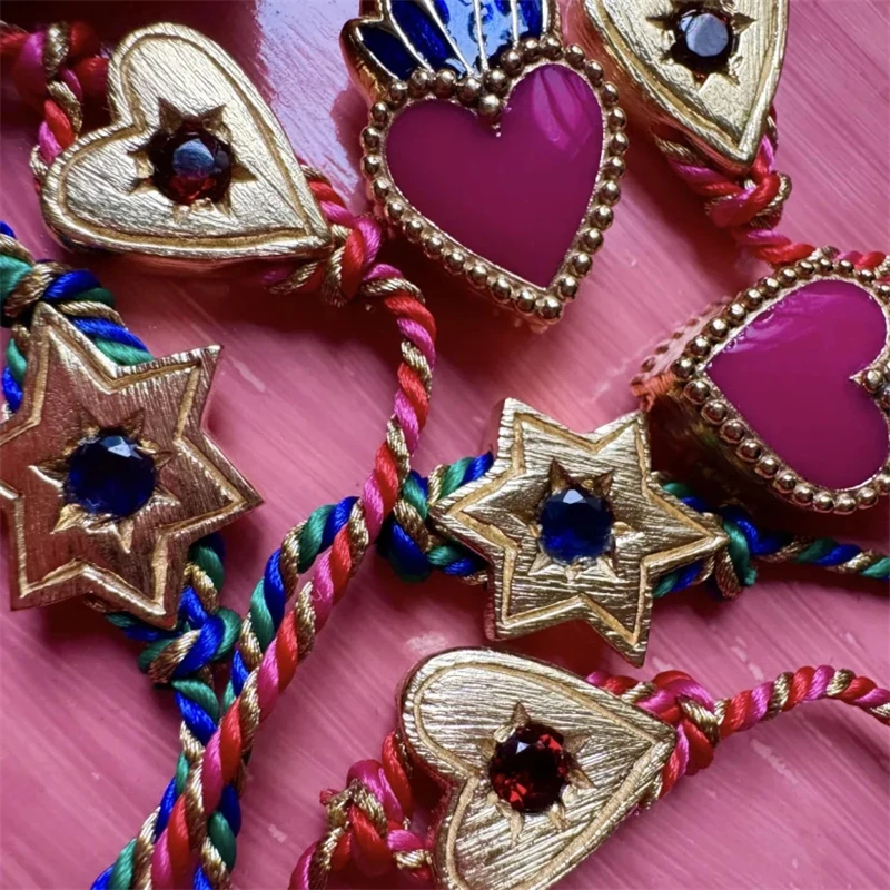 2026 New Love Star Crystal Handmade Weaving Women's Bracele…