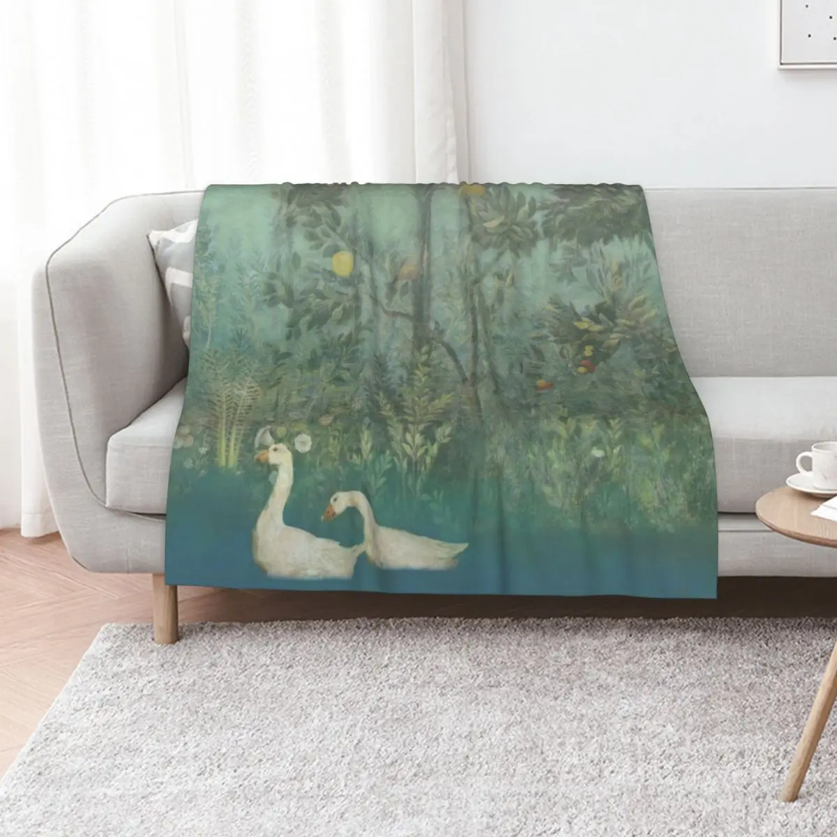 Ancient Plant goose fresco Throw Blanket Sofa Plaid on the sofa Decorative Sofa Thins Shaggy Bed Blankets