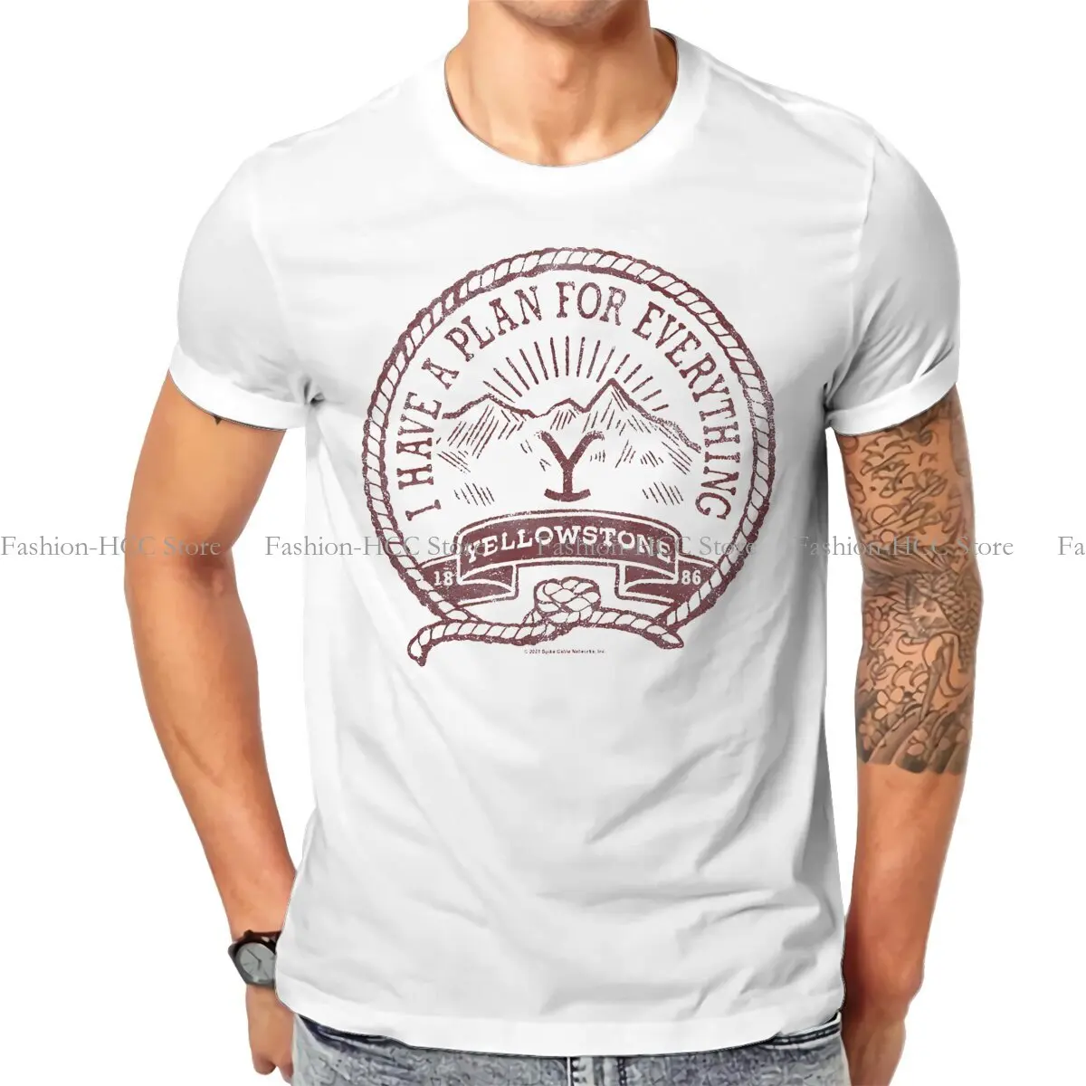 Yellowstone Dutton Ranch TV Show TShirt I Have A Plan For Everything Vintage Rustic Seal Basic T Shirt Homme Men Tee Shirt New