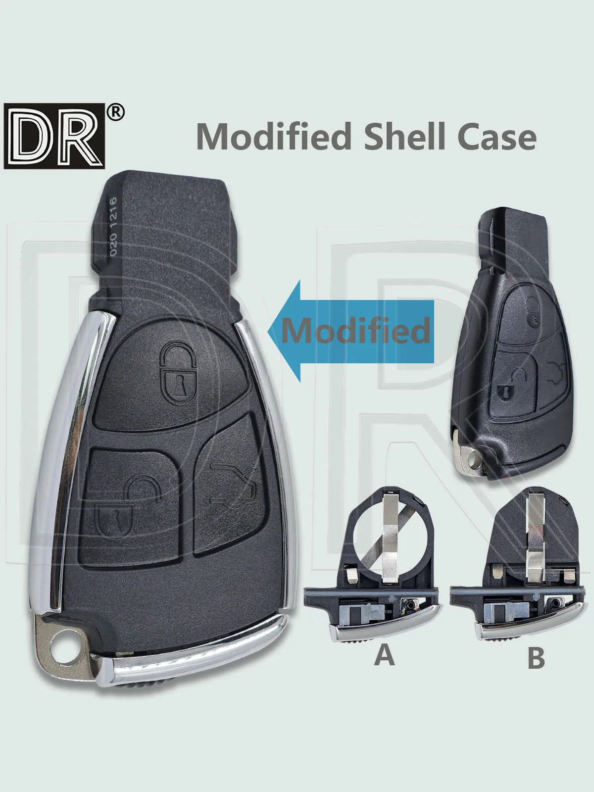 Coque de clé télécommande de voiture modifiée DR 3 boutons pour Mercedes Benz W203 W204 W205 W210 W211 W212 B CLS C E S ML CLA CLK CL+ Class