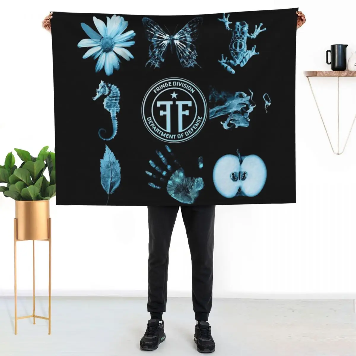 Fringe Division and Glyphs Throw Blanket Soft christmas decoration Moving Travel anime Vintage Blankets