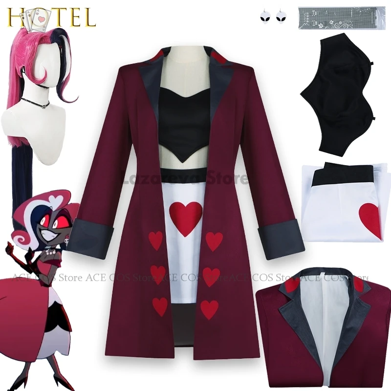 Hazubin Vees Velvette Hotel Cosplay moda disfraz falda chaleco falda pendiente abrigo Anime disfraz ropa mujer sexy nueva ropa