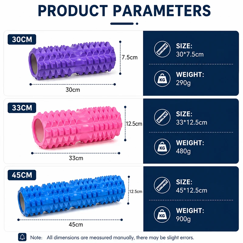 EVA Crescent Yoga Foam Roller PVC Inner Tube Deep Muscle Massage Roller Trigger Point Therapy Fitness Recovery Body Relax Massag