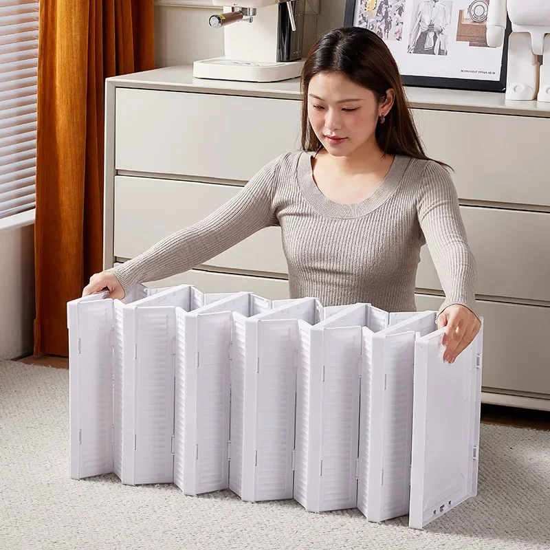 Organizador de sapato dobrável de 6 camadas, transparente, empilhável, armário de armazenamento para armário ou quarto, armazenamento de calçados