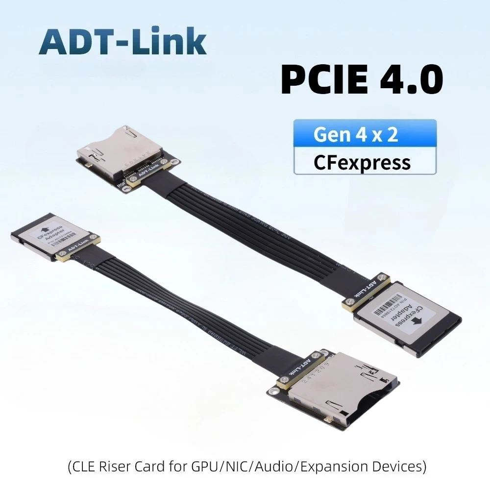 ADT New PCI Express 4.0 x2 CFexpress Type-B Extension Cable High Speed Stable Gen4 x2 Adapter CFexpressB SSD Memory/Storage Card