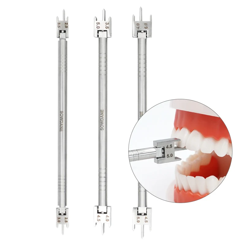 Adjustable Dental Bracket Gauge Locator Stainless Steel Orthodontic Brace Height Positioner Double Ended Dentistry Tool