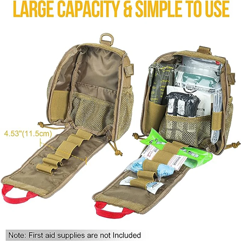 ONETIGRIS IFAK Pouch - Large IFAK Molle Pouch Empty First Aid Bags Only Medical Trauma Kit Bag EMT Pouch MED Waist Bag