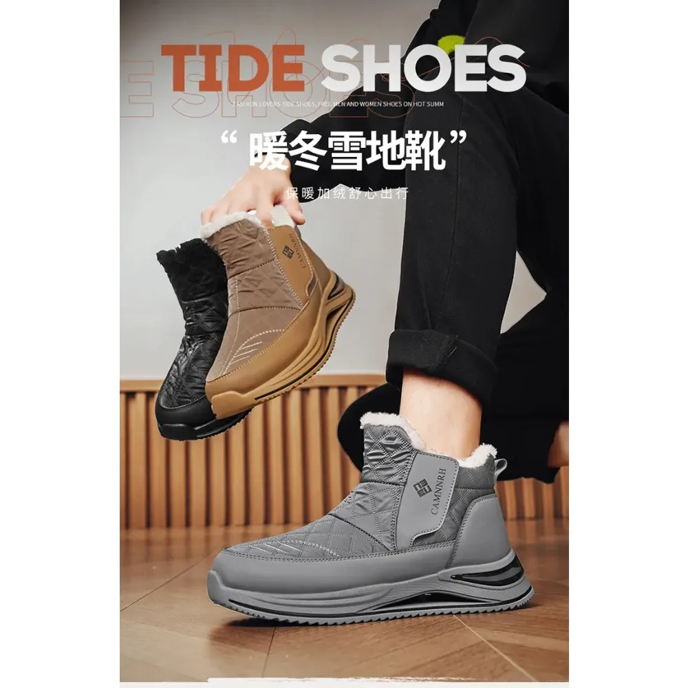 New Winter Boots for Men Snow Outdoor Non-slip Warm Fur Sneakers Lightweight Hiking Shoe Women Broad Sole Boots Chaussure Hommes