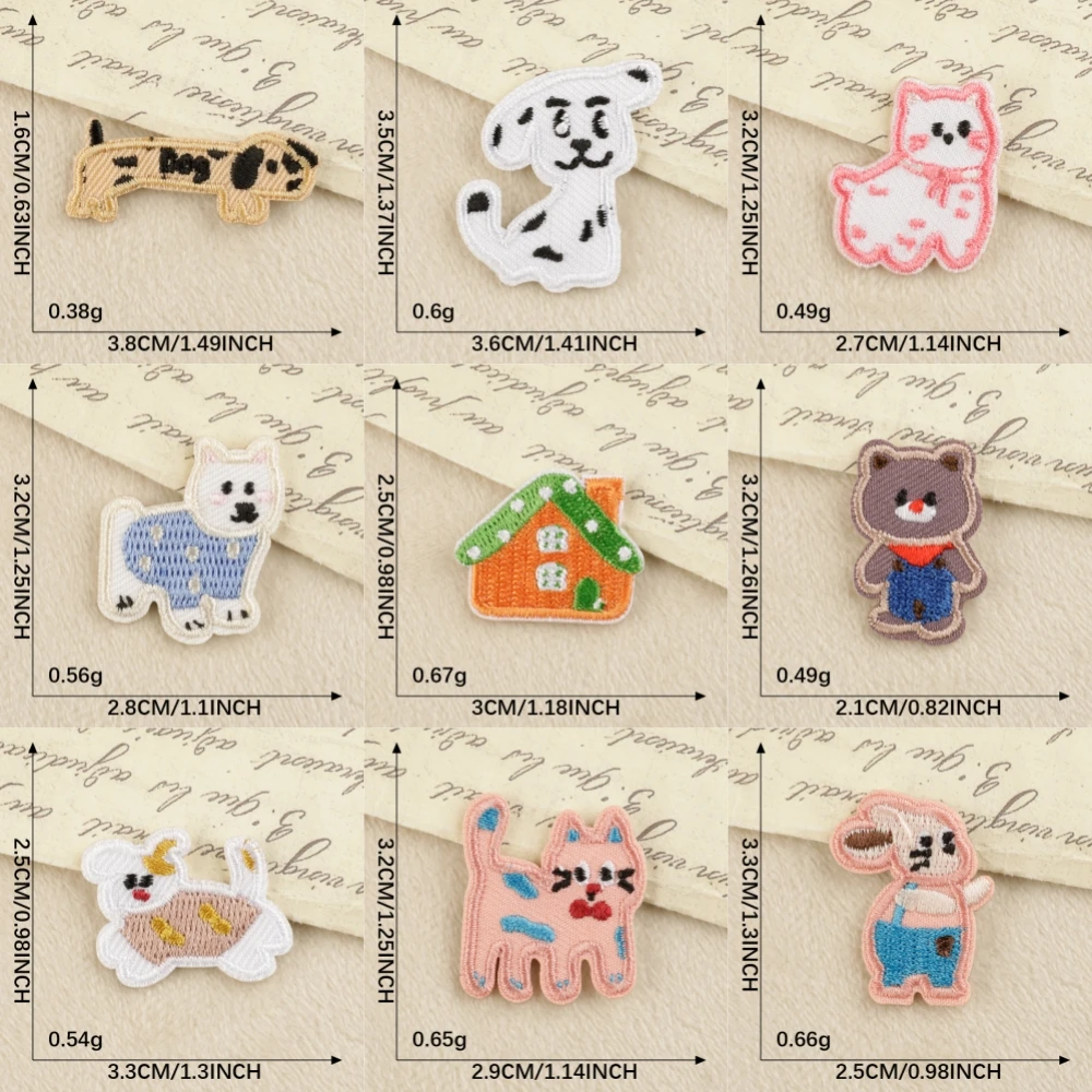 

Маленькие самоклеящиеся значки, милые мультяшные животные в форме компьютерной вышивки, нашивки для одежды «сделай сам», сумки, аксессуары, украшения