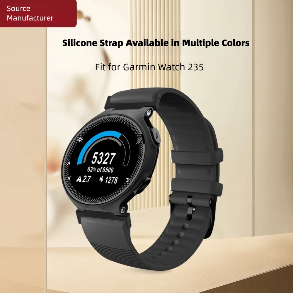สายนาฬิกาสําหรับนาฬิกา Garmin 235 หัวเข็มขัดโลหะ QUICK RELEASE Sweatproof ทนทานซิลิโคนสมาร์ทสายนาฬิกาผู้ชายผู้หญิง