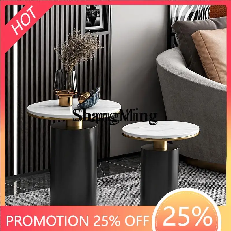 FG good-looking Light Luxury Side Table Rock Board Corner Table Modern Cabinet Balcony Small Round Table Bedside Coffee