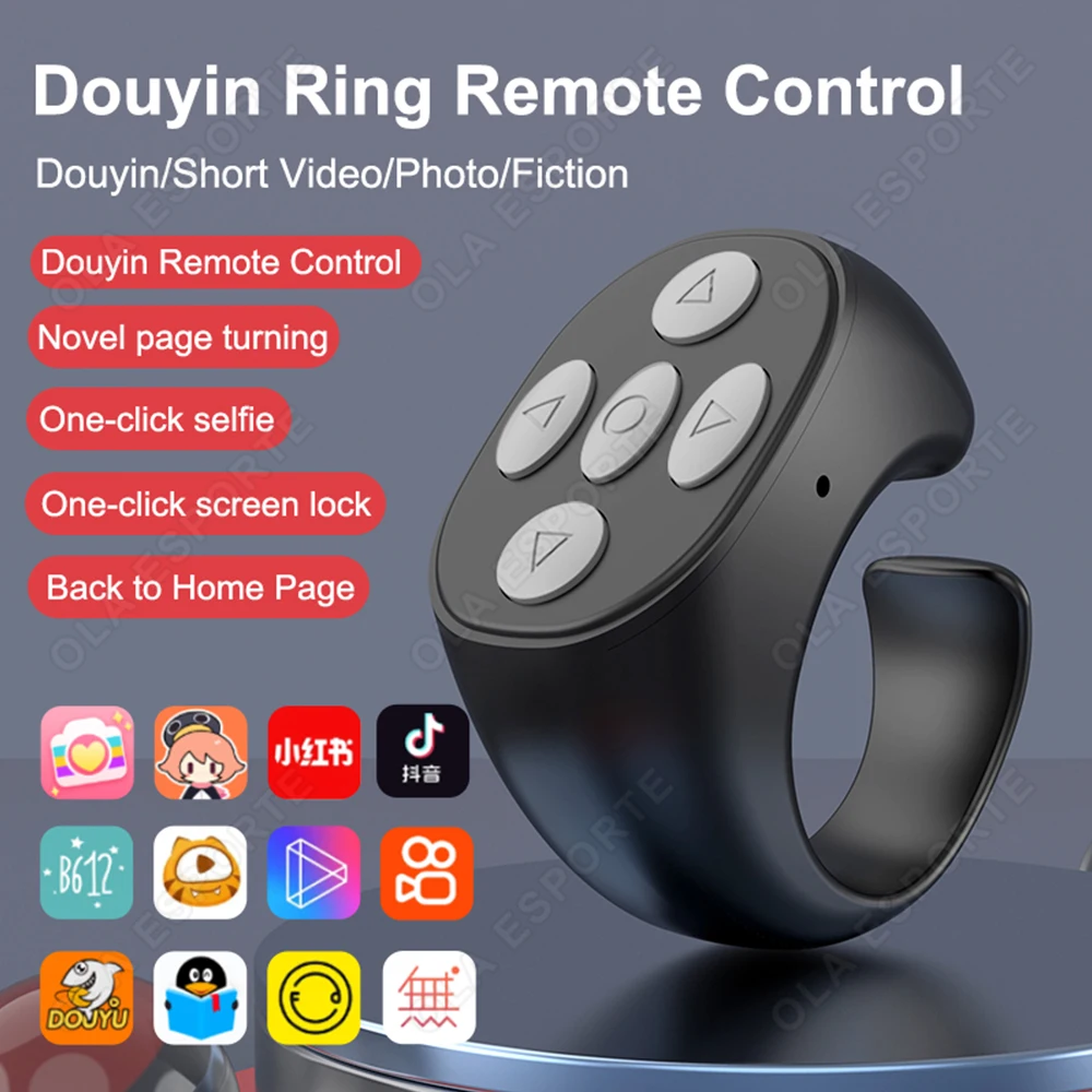 Neuer Kabelloser Bluetooth Selfie-Ring für Mobiltelefone, Fernbedienung für Videos, Bluetooth-Controller für Android und iOS