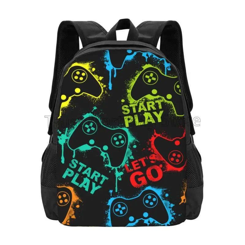 Video Game Kids Backpack Joystick Game Gamer School Bookbags Daypack Bag Water Resistant Children Backpacks Travel Daypacks