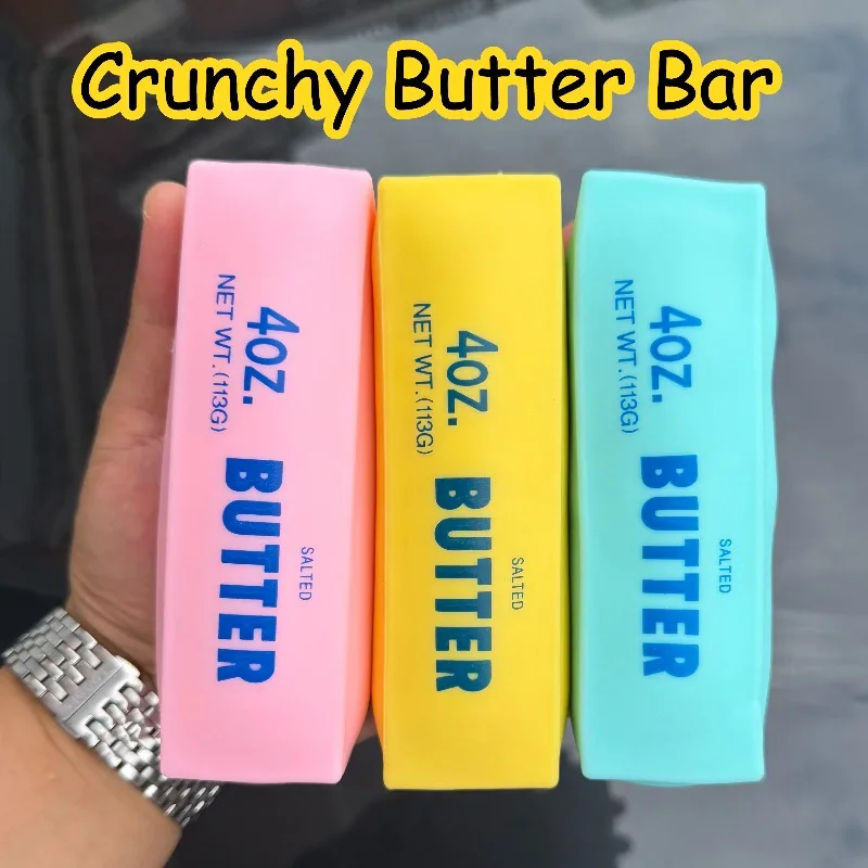 Crunchy Butter Stick Squishy Stress Ball Fidget Toy Round Blocks Filled Squeeze Toy ASMR Anti Stress Release Hand Relax Gift Toy
