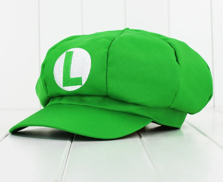 Super Marios Bros Cartoon Hat Luigi Embroidery Anime Figure Peripherals Baseball Cap Shade Sun Protection Children Cosplay Gifts