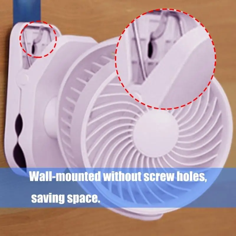 مروحة طاولة صغيرة قابلة لإعادة الشحن USB، 4 سرعات، مروحة مكتب USB هادئة للمكتب المنزلي N58D