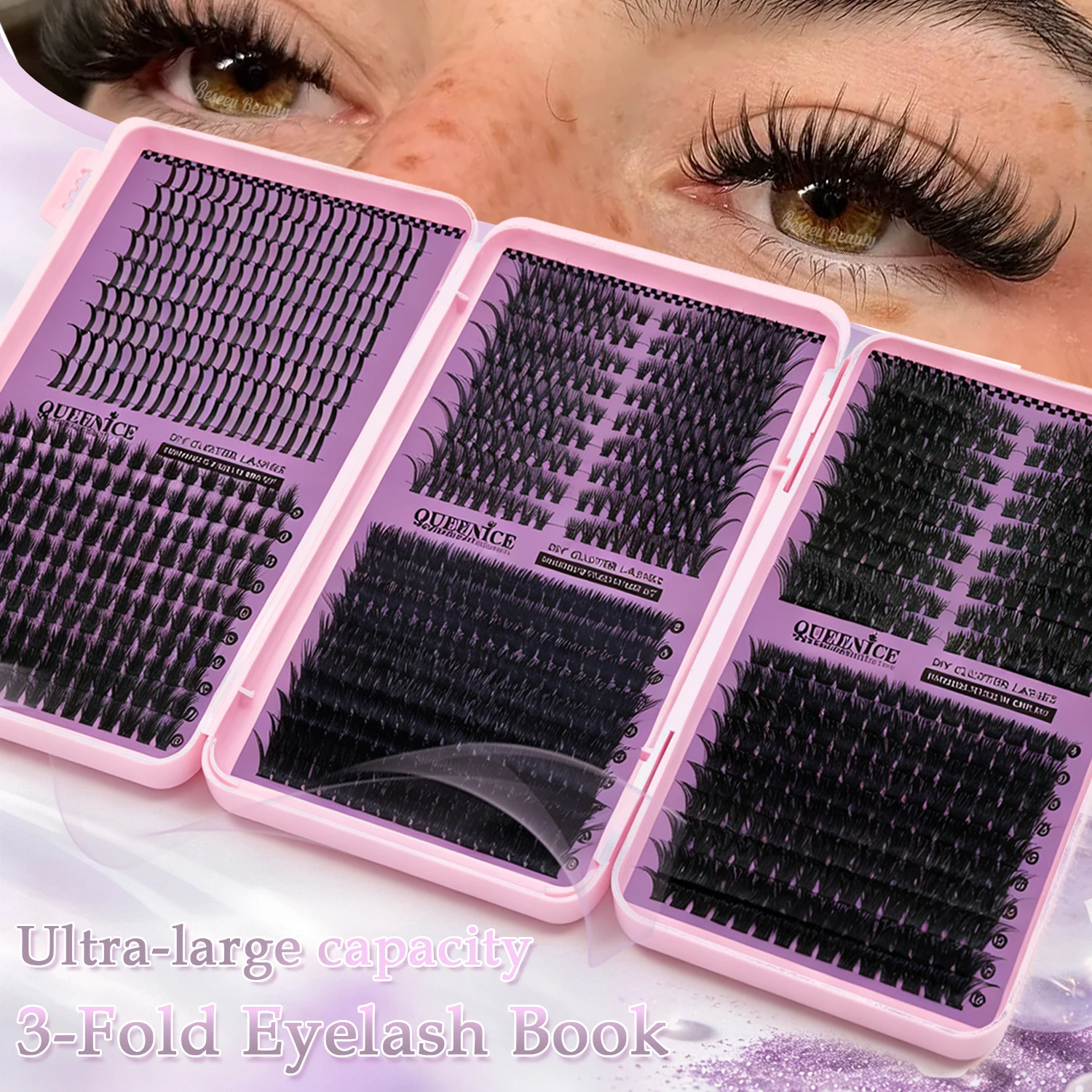DIY Cluster-Wimpern 3-fach Wimpernbuch Große Kapazität 6 Stile Gemischte Einzelwimpern 8-16mm Spiky Manga Cat Eye Wimpernverlängerung – Detail 1